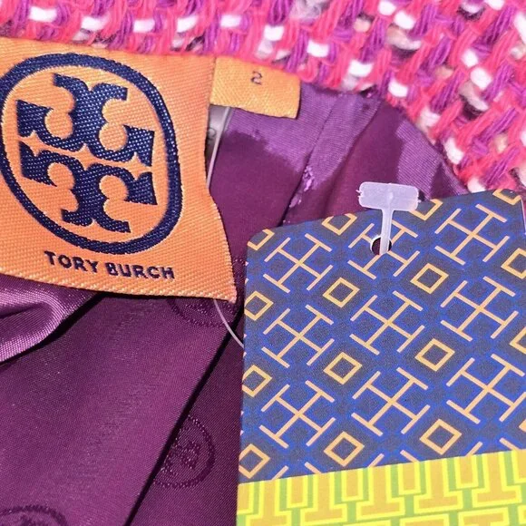 Tory Burch Merlot Multi Tweed Darren Straight Pencil Skirt Size 2 NWT 18121309 - Picture 8 of 11
